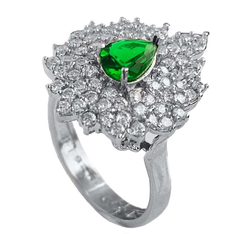 انگشتر نقره زنانه مدل جواهری JS5418