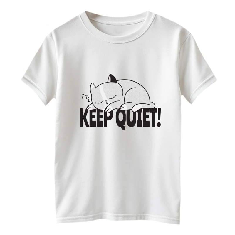 تی شرت آستین کوتاه بچگانه مدل گربه ساکت