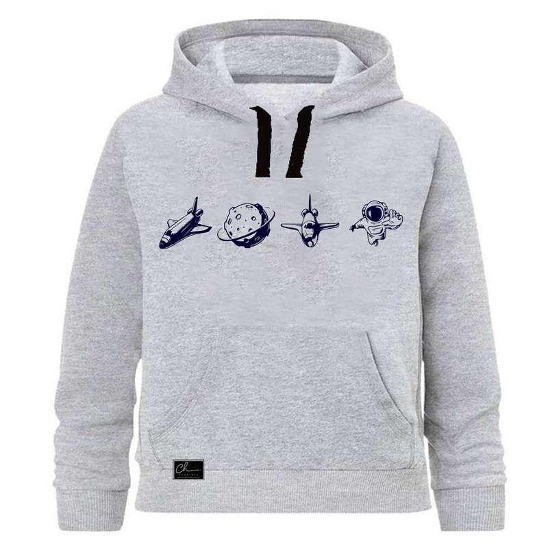 هودی پسرانه چاپیستا طرح فضا کد J08 رنگ طوسی