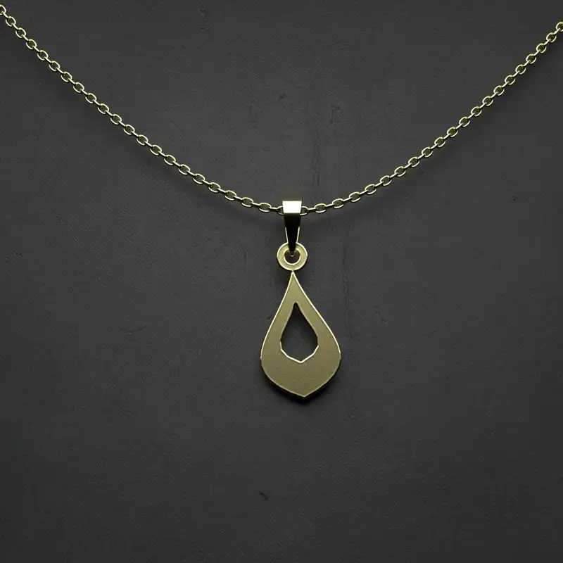 گردنبند طلا 18 عیار زنانه مدوپد مدل اشک کد QQ2-1-1157