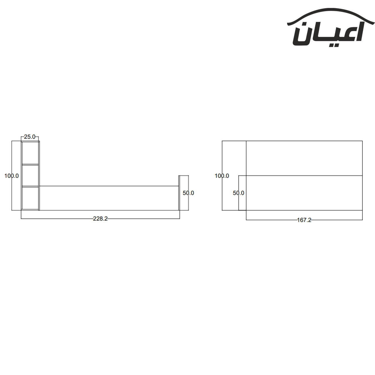 تخت خواب دونفره اعیان مدل FH419 سایز 160x200 سانتی متر