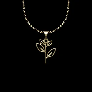 گردنبند طلا 18 عیار زنانه مدوپد مدل برگ کد L2-1-1239