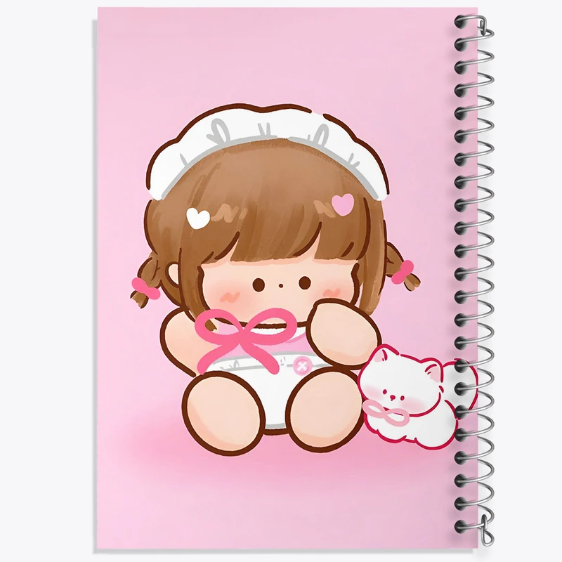 دفتر مشق 100 برگ خندالو طرح دخترانه کیوت کد N3945