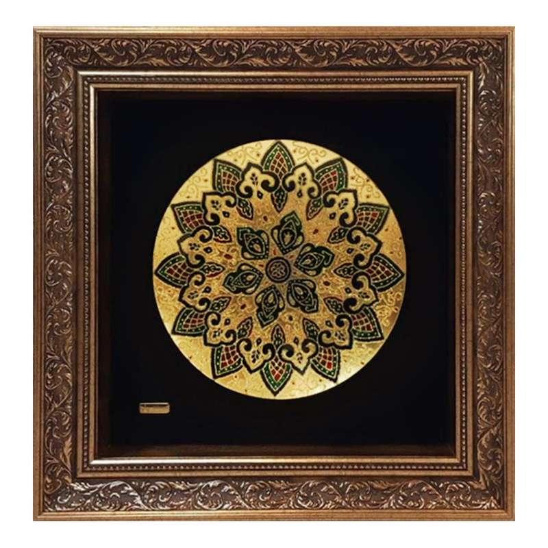 تابلو طلاکوب طرح بشقاب سلطنتی کد 1220