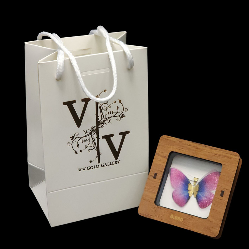 آویز گردنبند طلا 18 عیار زنانه وی وی گلد گالری مدل پروانه ای کد PBLS2255