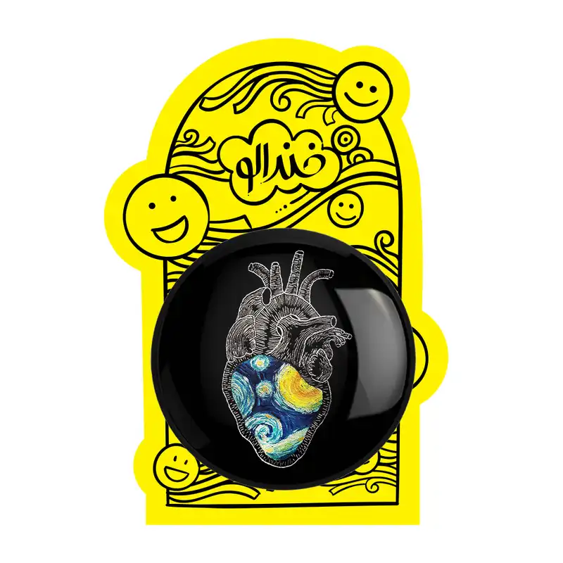 آینه جیبی خندالو طرح ونسان ونگوگ مدل تاشو کد 25460