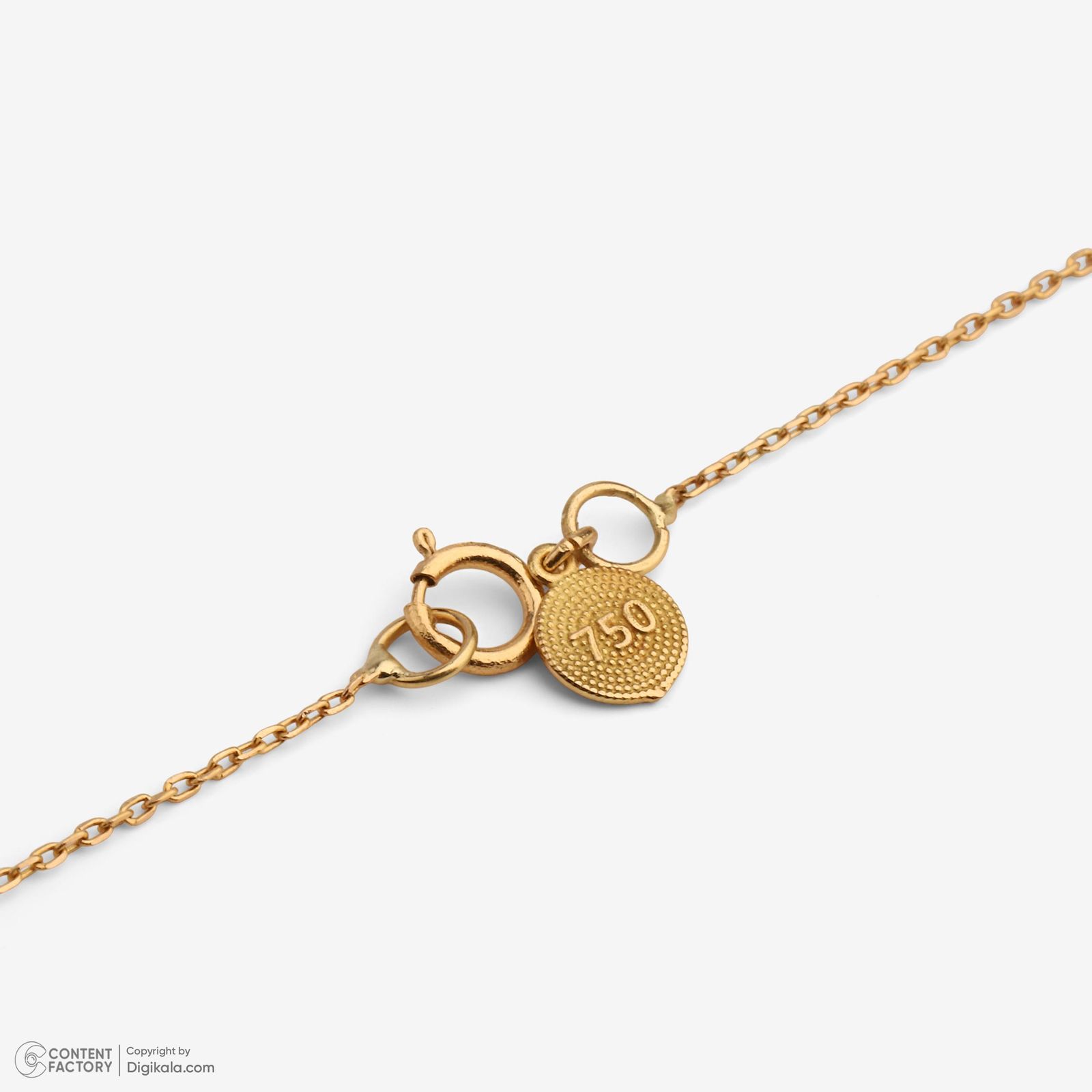 گردنبند طلا 18 عیار زنانه با زنجیر حلقهای (فلامینگو) وی گالری مدل اشک نگینی کد NC1932 -  - 2