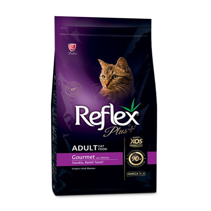 غذای خشک گربه بالغ رفلکس مدل گورمت مرغ زیپ کیپ وزن یک کیلوگرم