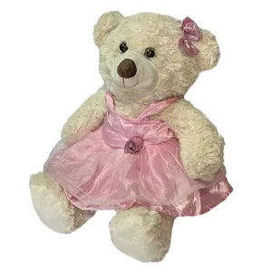 عروسک طرح خرس تدی مدل Teddy Bear with Angle Dress کد SZ10/842 ارتفاع 27 سانتی‌متر