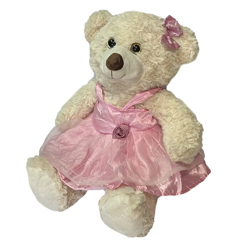 عروسک طرح خرس تدی مدل Teddy Bear with Angle Dress کد SZ10/842 ارتفاع 27 سانتی متر