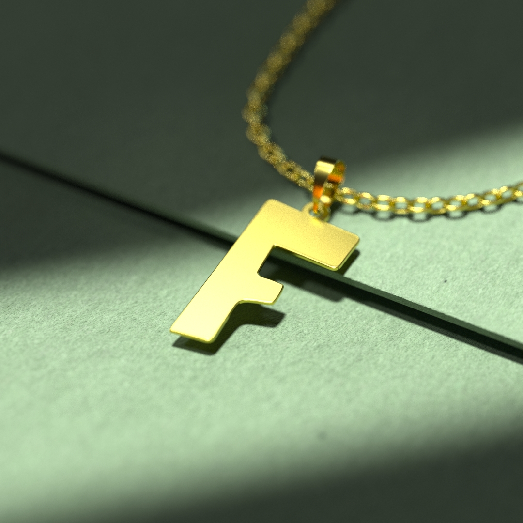 گردنبند طلا 18 عیار زنانه مدوپد مدل حرف F کد H3-1-1073