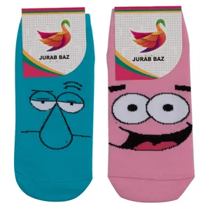 جوراب دخترانه طرح پاتریک و اختاپوس کد JB 32 مجموعه 2 عددی