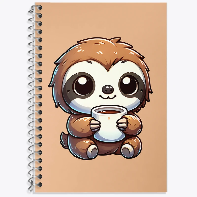 دفتر زبان 50 برگ خندالو مدل سه خط طرح تنبل بامزه کد F7736