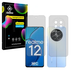 Arca Glass Tough model transparent screen protector suitable for Realme 12 4G mobile phone along with the back protector