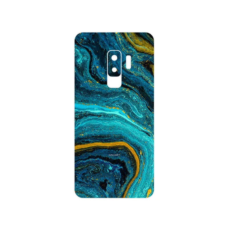 برچسب پوششی ماهوت مدل Turquoise marblewith golden streaks مناسب برای گوشی موبایل سامسونگ Galaxy S9 Plus