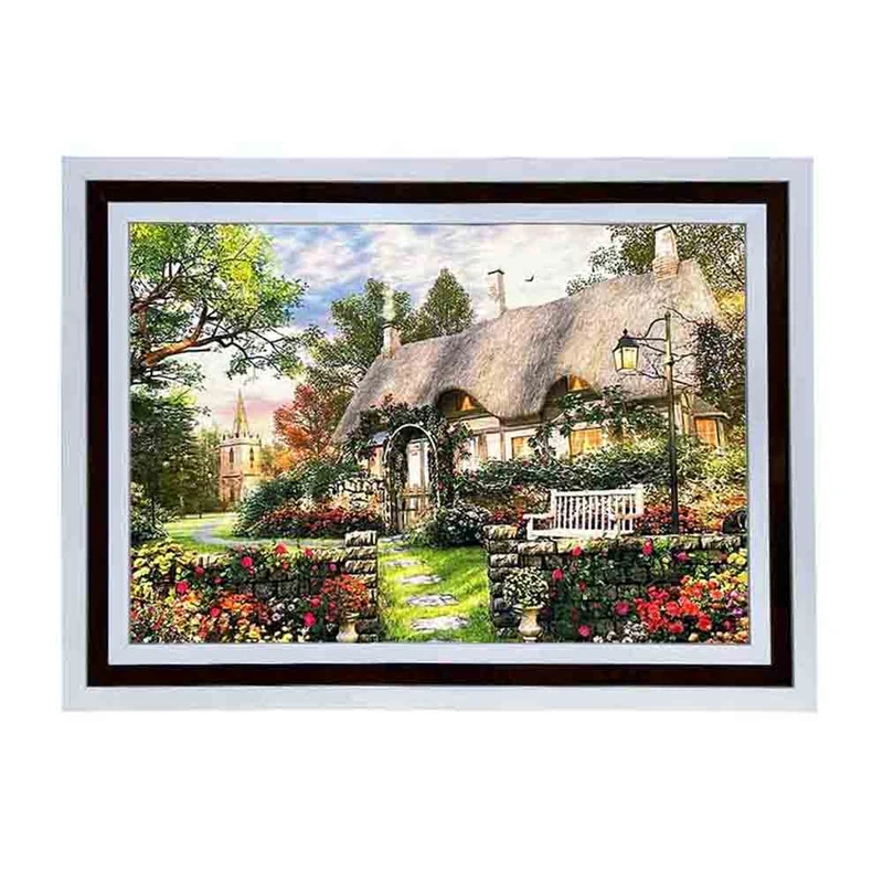 تابلو فرش ماشینی مدل خانه ویلایی کد 8866