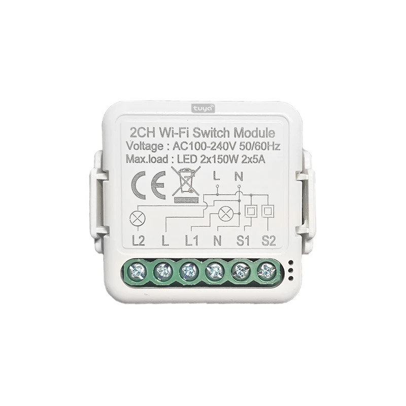 رله سوئیچ هوشمند تویا مدل دو کانال پشت کلیدی کد 22722