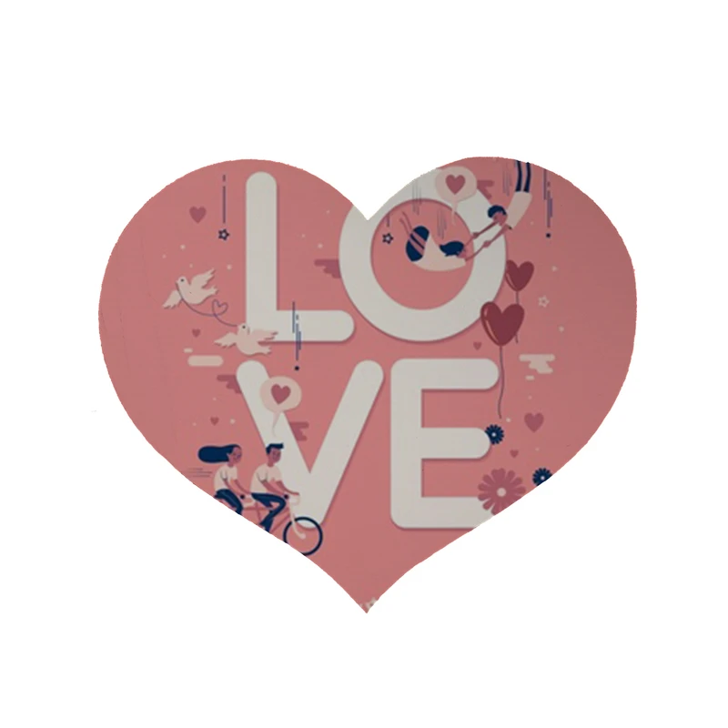    پادری مدل قلب طرح Love کد 8188 سایز 90 × 90 سانتی متر