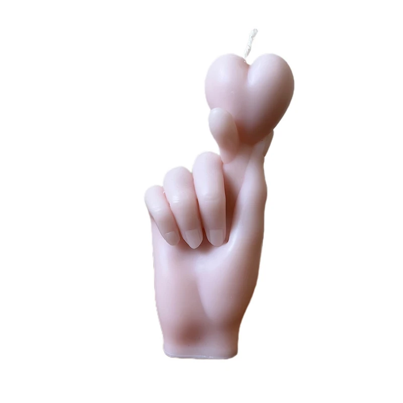 شمع دست‌ساز بدون‌بو مدل دست قلبی زمان اتمام 5 ساعت