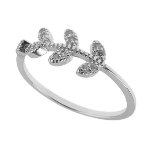 انگشتر نقره زنانه مدل اسپرت طرح برگ ظریف کد 469352