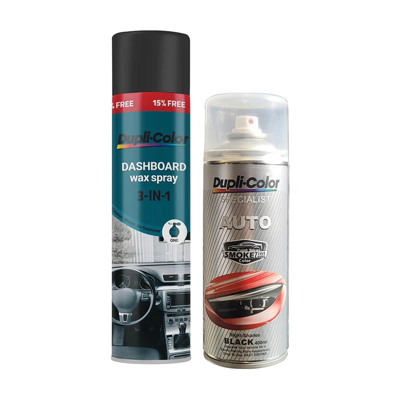 اسپری چراغ دودی و پولیش و خوشبو کننده داشبورد دوپلی کالر مدل وان حجم 400 میلی لیتر مجموعه 2 عددی