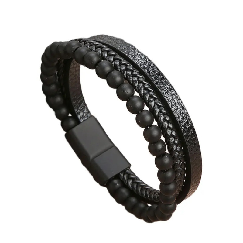 دستبند مردانه مدل گابریل چرم طبیعی کد 9999 دستبند مردانه مدل گابریل چرم طبیعی کد 9999