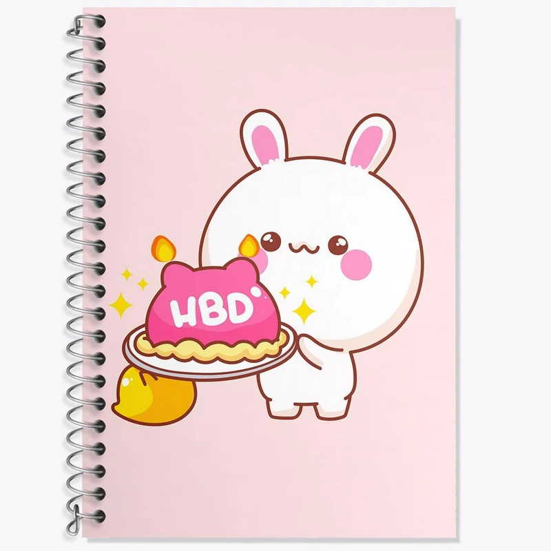 دفتر زبان 50 برگ خندالو مدل دو خط طرح خرگوش بامزه کد 29200