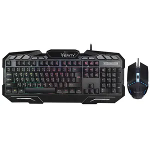 Verity V-KB6126GCW Gaming Keyboard With Mouse, Membrane Switch, Full-Size, LED RGB Lighting