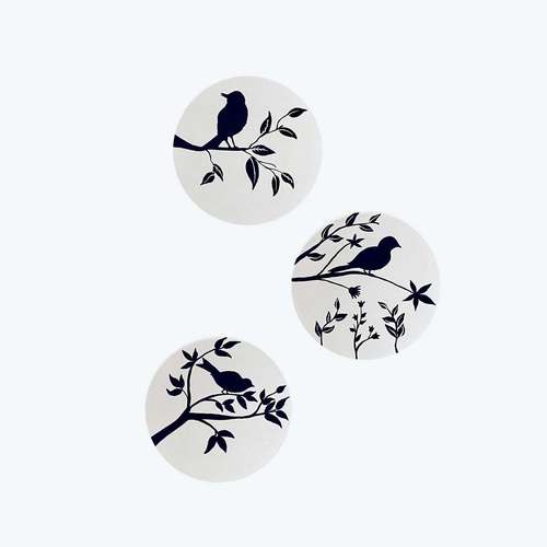 بشقاب دیوارکوب سفالی طرح پرنده مجموعه 3 عددی