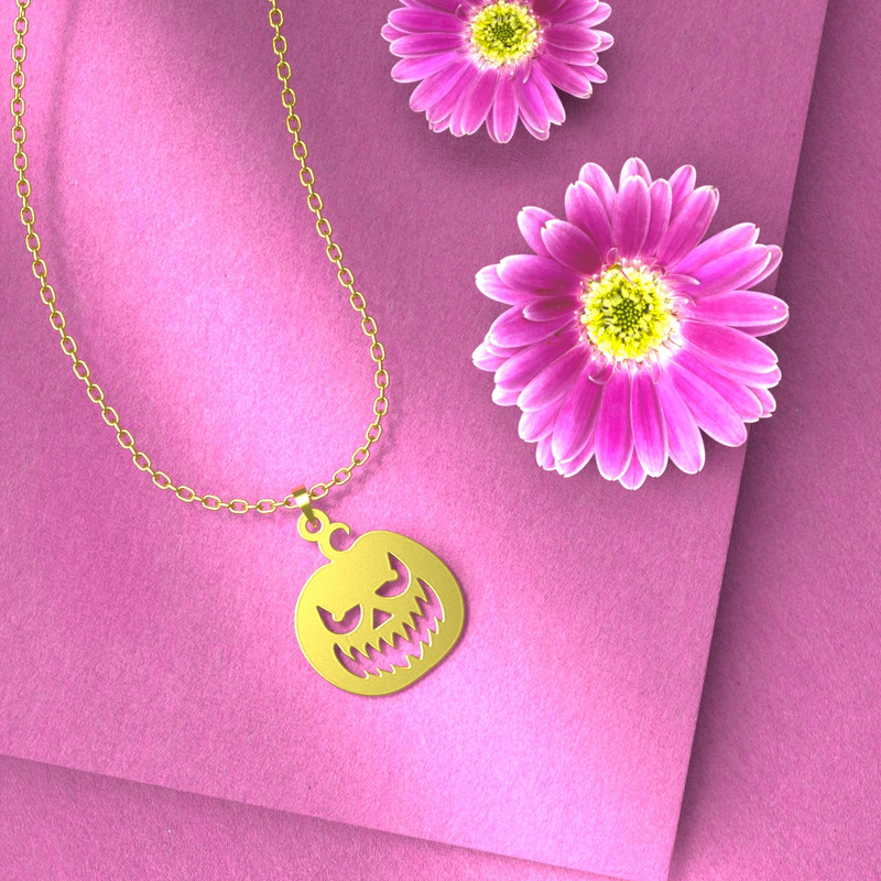گردنبند طلا 18 عیار زنانه مدوپد مدل هالووین کد G2-1-1166 گردنبند طلا 18 عیار زنانه مدوپد مدل هالووین کد G2-1-1166
