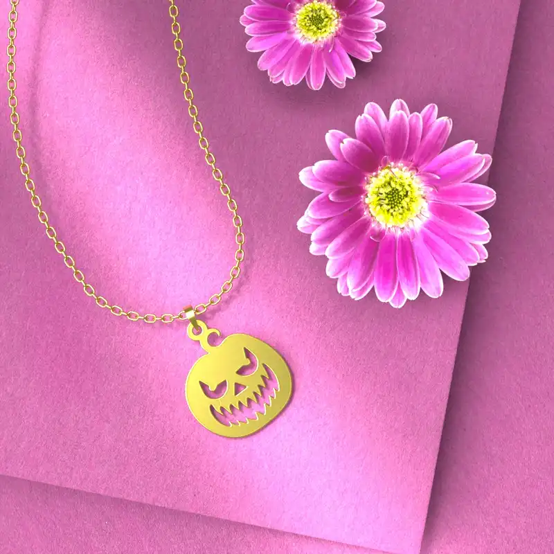 گردنبند طلا 18 عیار زنانه مدوپد مدل هالووین کد G3-1-1166