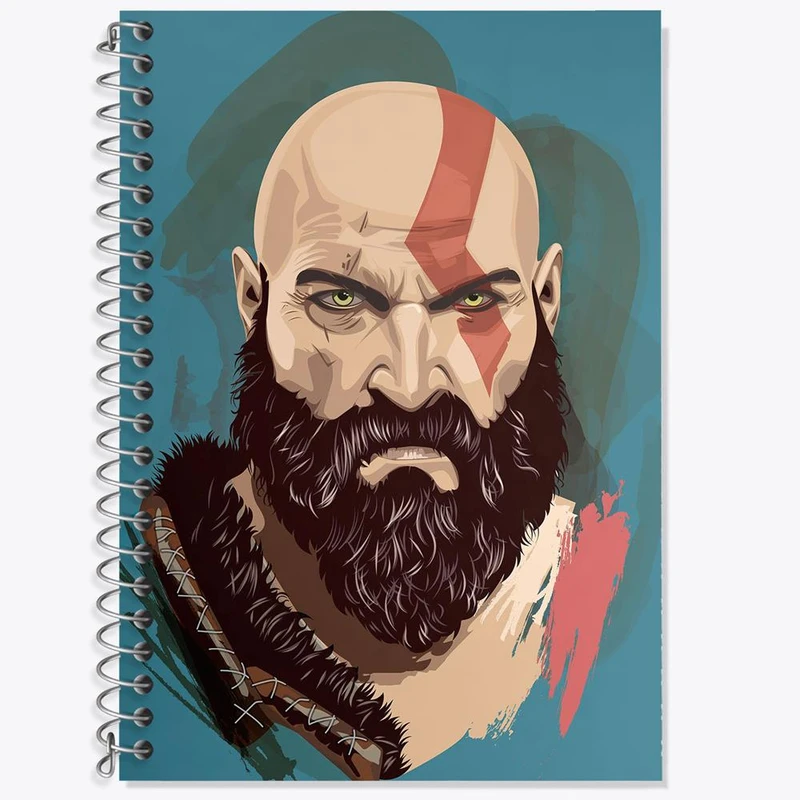 دفتر زبان 50 برگ خندالو مدل سه خط طرح بازی گاد آف وار God Of War کد 28630
