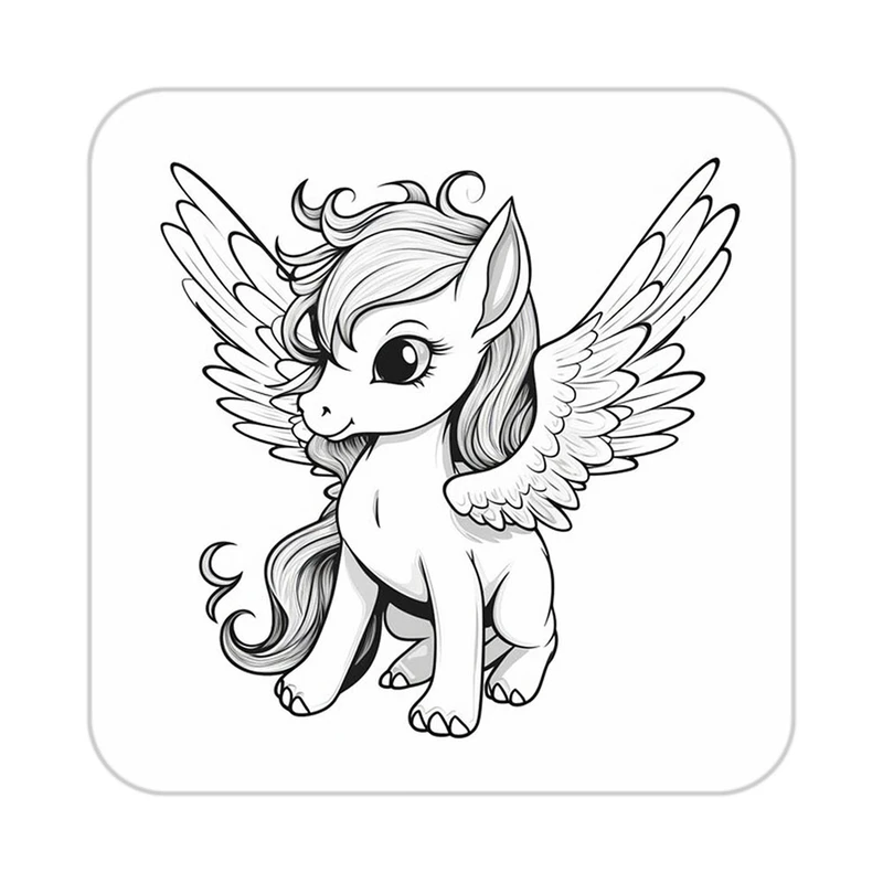 زیر لیوانی کاکتی طرح اسب تک شاخ و یونیکورن مدل mp33458