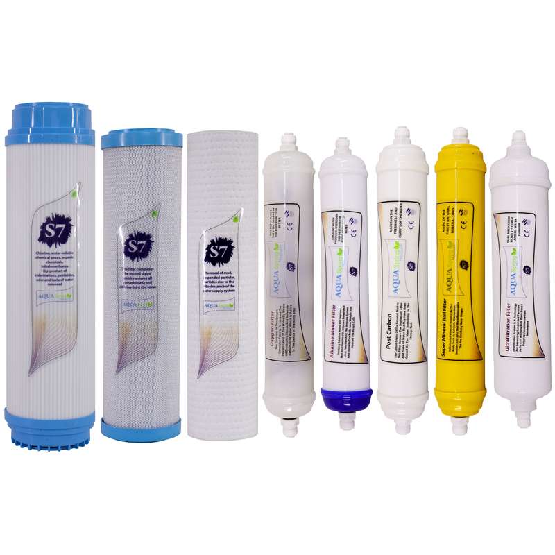 فیلتر دستگاه تصفیه آب آکوآ اسپرینگ مدل F-S7-F8 مجموعه 8 عددی