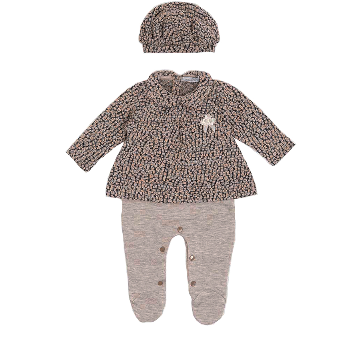 ست بادی و کلاه نوزادی فیورلا مدل 20528