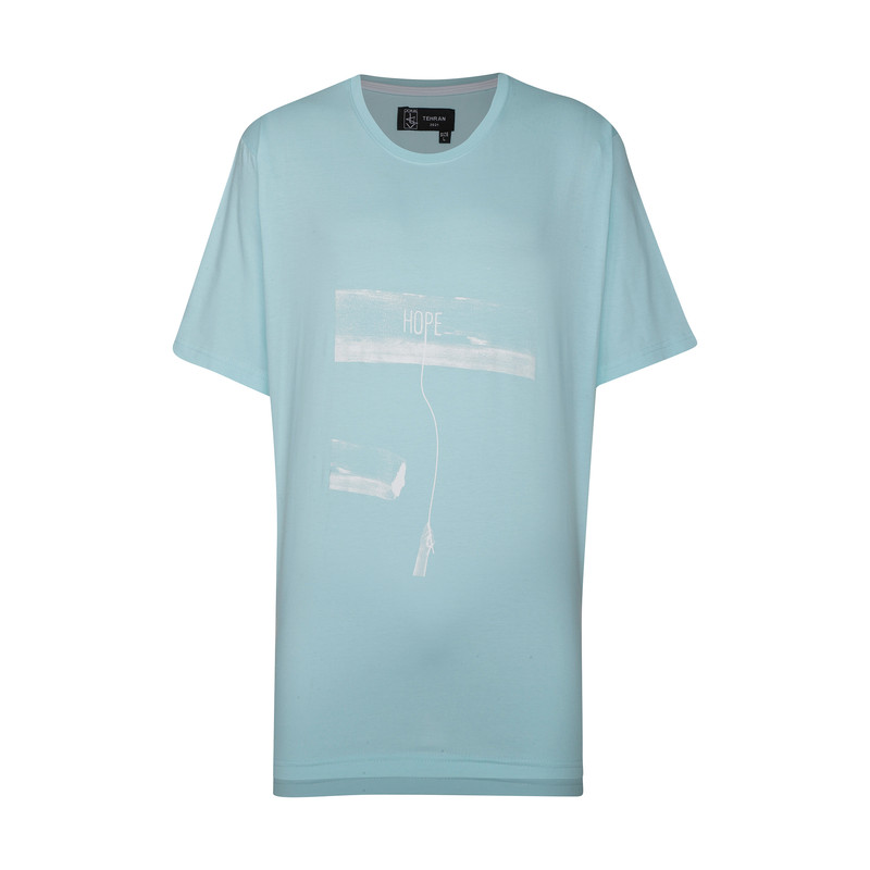 تیشرت آستین کوتاه مردانه مدل امید کد 08 رنگ آبی