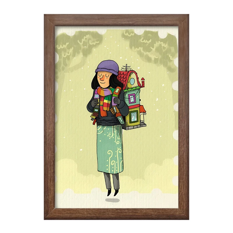 تابلو خندالو طرح دختر جهانگرد کد F8388