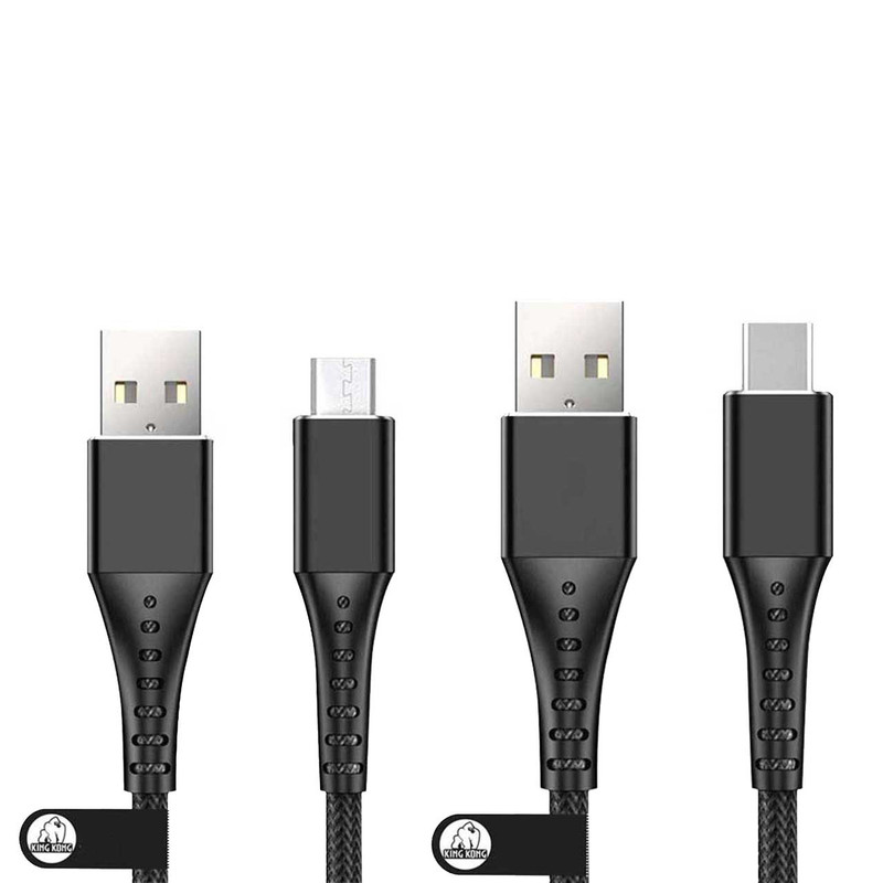 کابل تبدیل USB به MicroUsb کینگ کونگ مدل Creative-RD22 طول 1 متر به همراه کابل تبدیل USB به USB-C