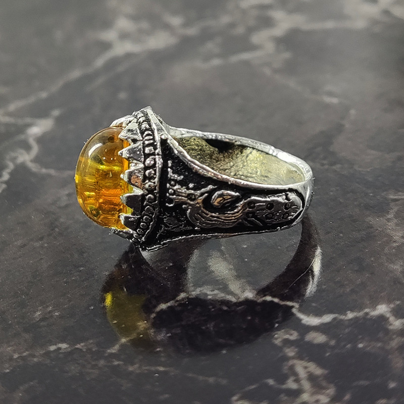 انگشتر مردانه سلین کالا مدل عقیق سیترین غزال کد D-23