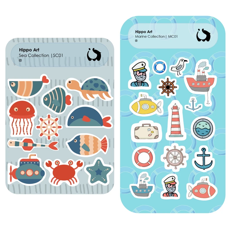 برچسب هیپو آرت مدل دریا و دریانوردی بسته دو عددی