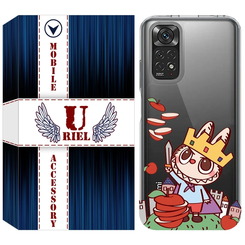 کاور یوریل قاب مدل Clear کد 115 طرح لبوبو Labubu مناسب برای گوشی موبایل شیائومی Redmi Note 11 4G / Note 11S