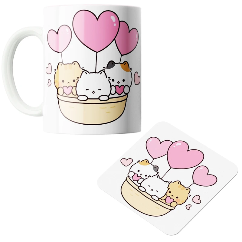 ماگ پاد آفرین مدل فانتزی کد  ۴۷ به همراه زیر لیوانی