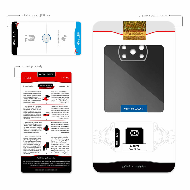 برچسب پوششی ماهوت مدل Matte-Black مناسب برای گوشی موبایل شیائومی Poco X3 Pro