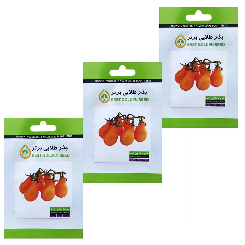 بذر گوجه گلابی زرد بذر طلایی برتر کد BTB-103 مجموعه 3 عددی