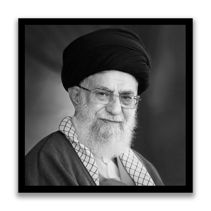 تابلو بکلیت طرح رهبر شهید آیت الله سید علی خامنه ای مدل s10530 فریم مشکی