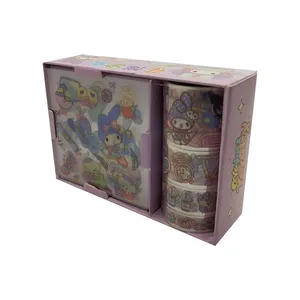 چسب نواری مدل واشی طرح خرگوش کد 06 مجموعه 4 عددی به همراه استیکر