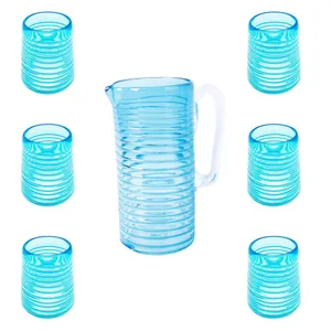 ست 7 تکه پارچ و لیوان شیشه ای مدل نوار منظم