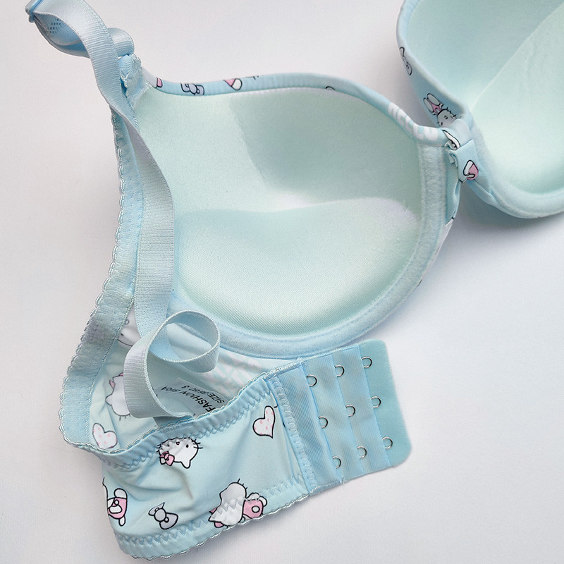 سوتین زنانه مدل اسفنجی جکدار پاپیونی طرح کیتی کد 99994