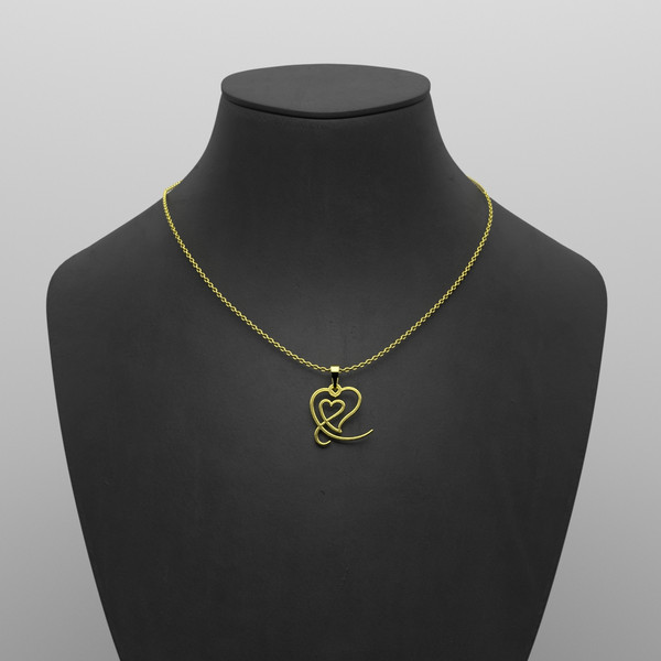 گردنبند طلا 18 عیار زنانه مدوپد مدل قلب کد E3-1-1277