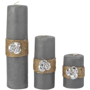 شمع طرح رز کد 363021 بسته سه عددی